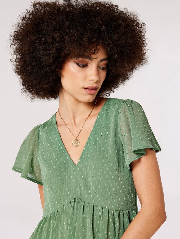 Skater Mini Dress, Green, large