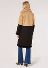 Reversible Suede Faux Fur Coat, Stone, large