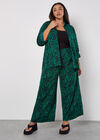 Curve Swirl Print Wide Leg Trousers, Green, large