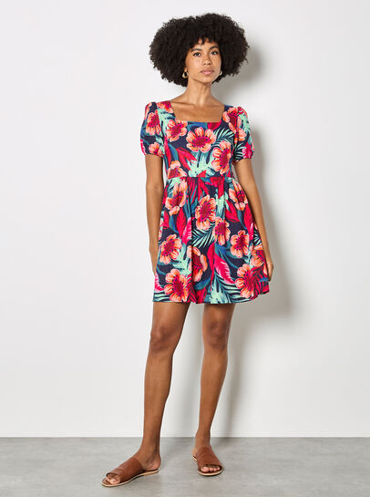 Tropical Floral Mini Dress