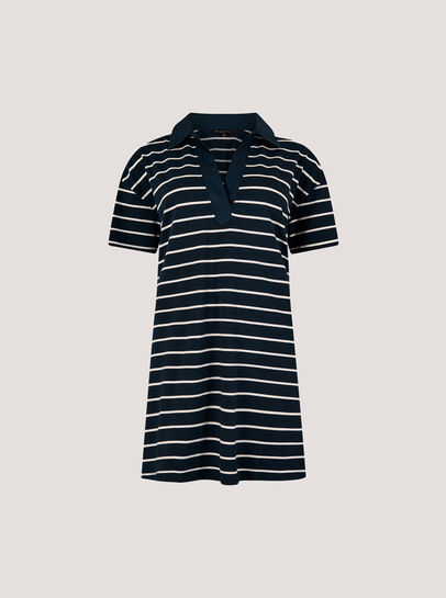 Cotton Stripe Polo Mini Dress