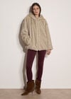 Soft Faux Fur Hooded Jacket, Grey, large