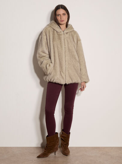 Soft Faux Fur Hooded Jacket