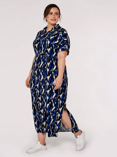 Curve Brushstroke Maxi Dress