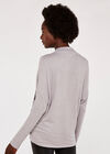 Soft Long Sleeve Wrap Over Top, Grey, large
