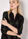 Abstract Lines Shirt Midi Dress, Green, large