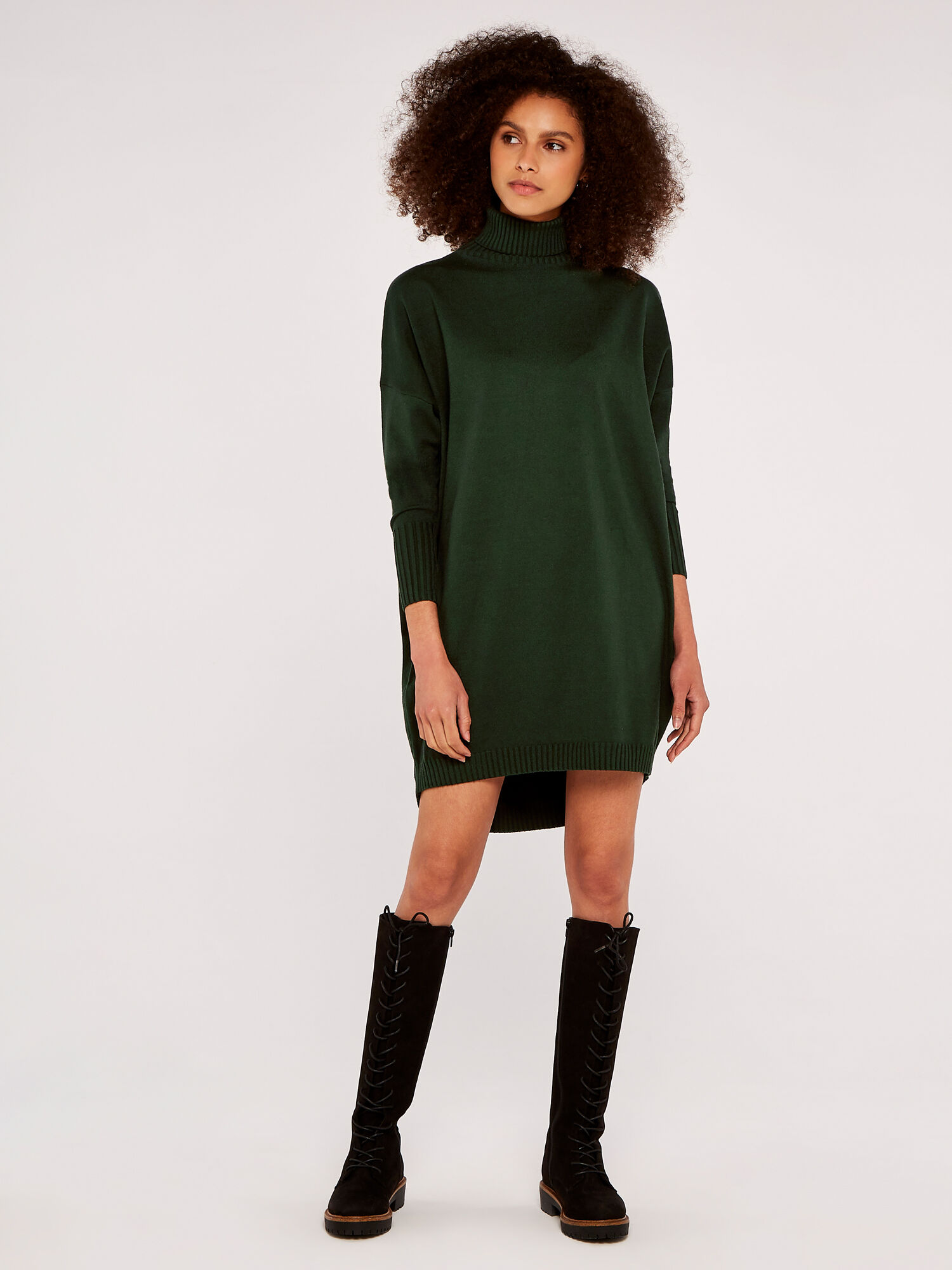 Dark green jumper dress hot sale