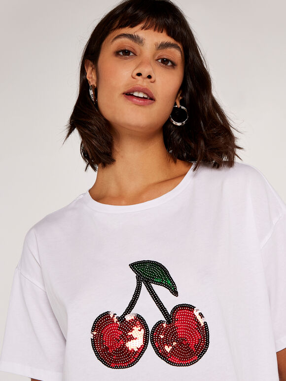 Cherry T-Shirt, White, large