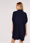 Oversized  Shirt Dress, Navy, large
