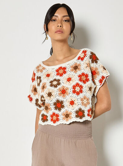 Hexagon Flowers Crochet Top