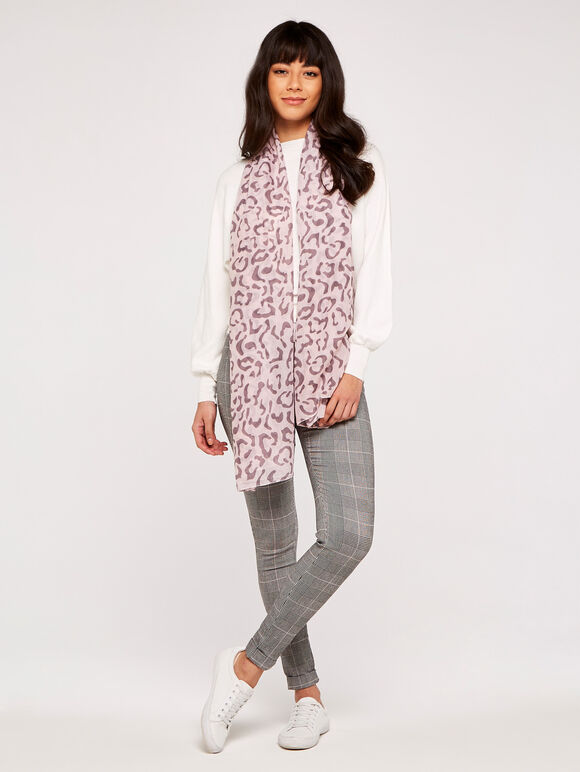 Leopard Print Scarf, Pink, large