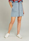 Blue Pinstripe Mini Skirt, Blue, large