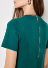 Panel Knitted A-Line Mini Dress, Teal, large