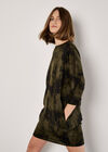 Tie Dye Knit Mini Dress, Khaki, large