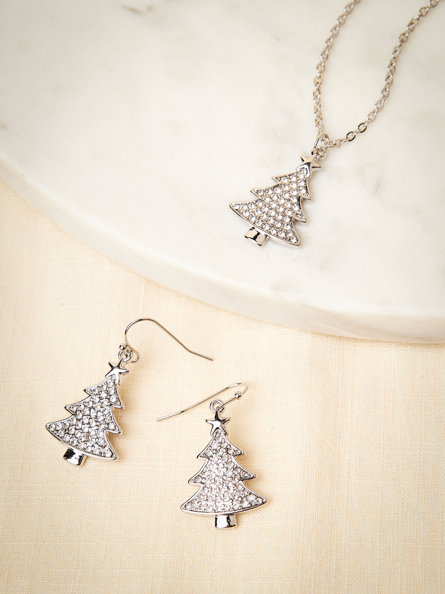 Sterling silver clearance christmas tree earrings