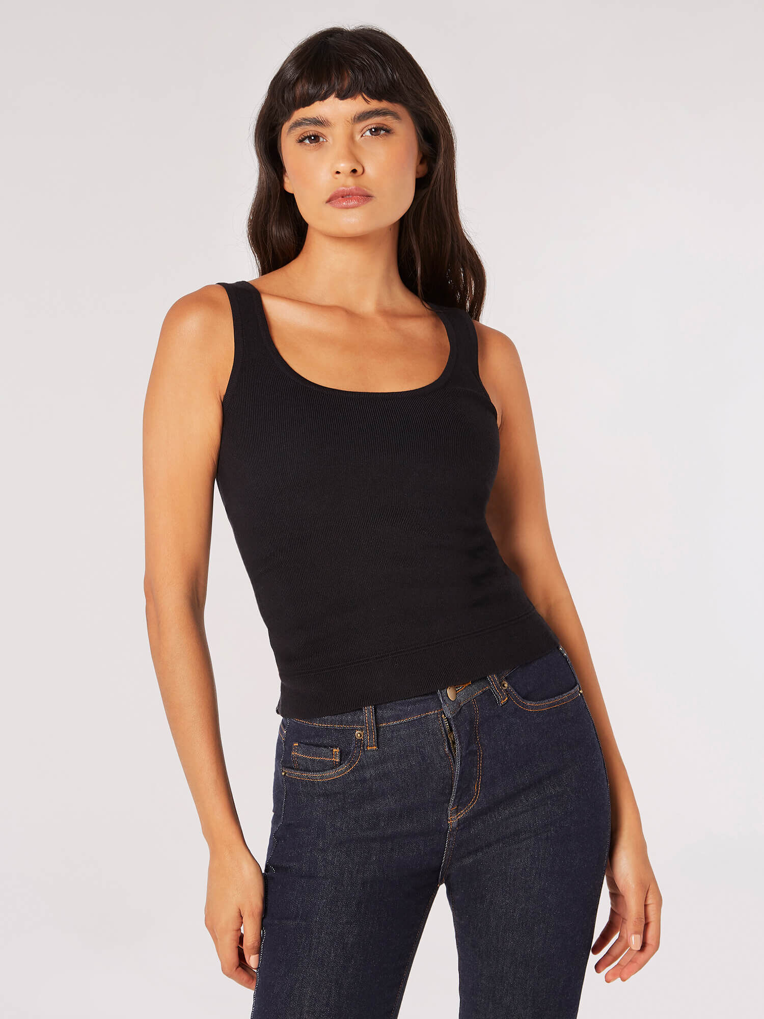Long black deals tank top