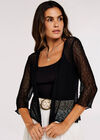 Lightweight Sheer Knitted Shrug, Black, large