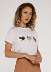 Iridescent Hearts Tshirt, White, large