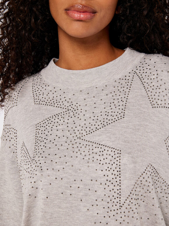 Star Heatsealed Jumper, Grey, large
