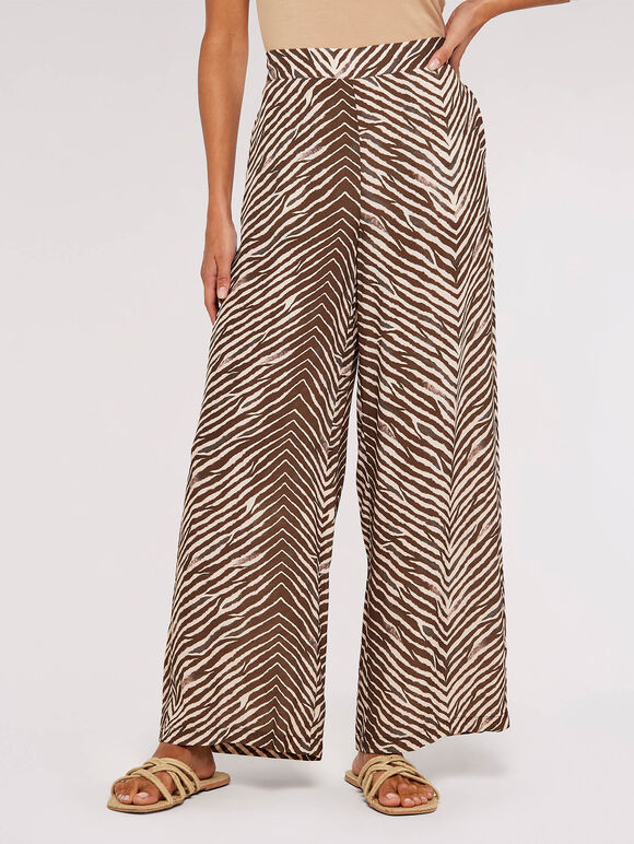 Zebra Top & Palazzos- Brown, , large
