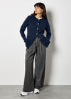 Pebble Button Cardigan, Navy, large