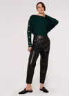  Button Detail Jumper, Green, large