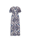 Scarf Print Midaxi Dress, Blue, large