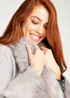 Faux Fur Edge And Cuff Cape, Grey, large