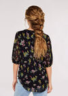 Floral Botanical Top, Burgundy, large