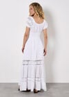 Floral Lace Milkmaid Maxi Dress, White, large
