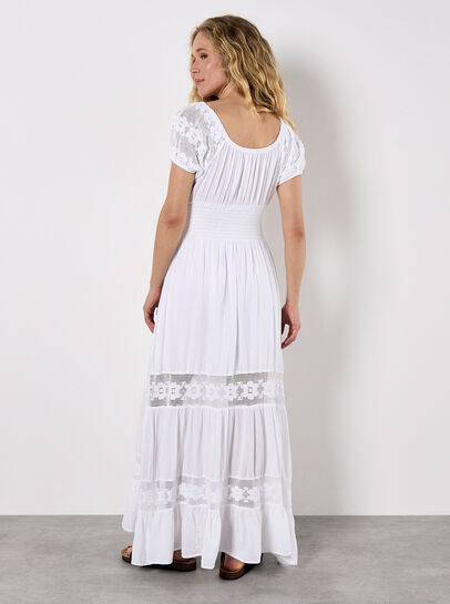 Floral Lace Milkmaid Maxi Dress