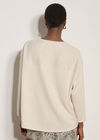 Jacquard Knit Jersey Top, Stone, large