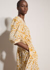 Tapestry Ikat Midi Dress, Mustard, large