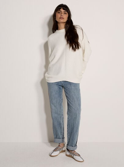 Chevron Knit Batwing Jumper