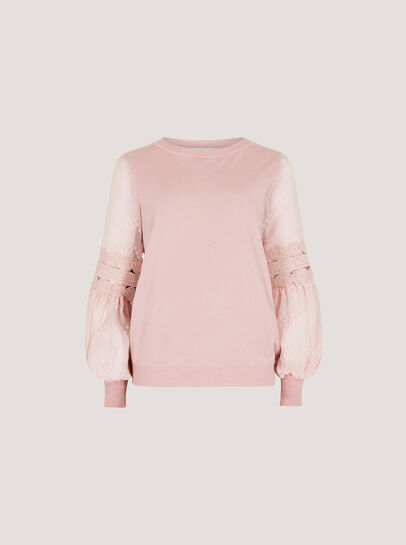 Contrast Crochet Sleeves Jumper