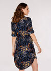 Brushstroke Print Mini Dress, Navy, large