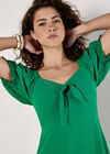 Tie Detail Milkmaid Midaxi Dress, Green, large