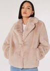 Short Opulent Fur Coat, Stone, large