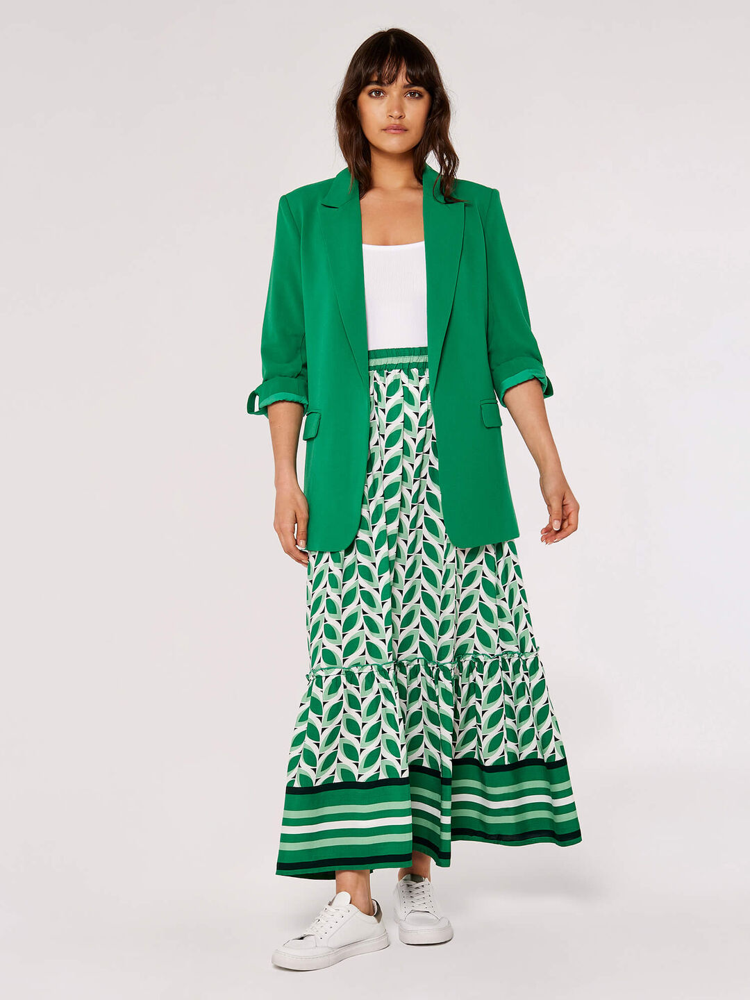 Image of Geo Leaves Maxi Skirt