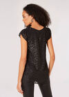 Animal Lurex Jacquard Top, Black, large