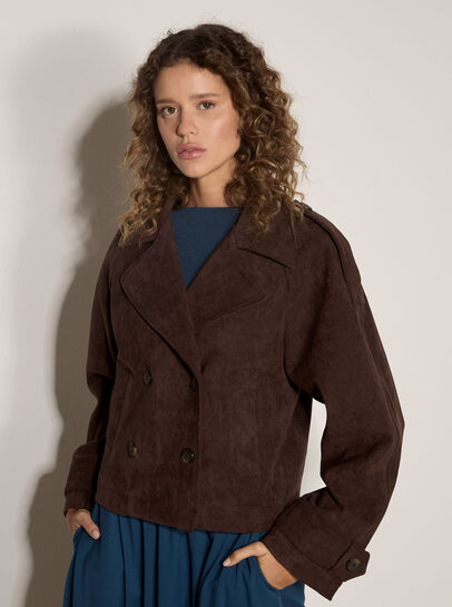 Suedette Short Trench Jacket