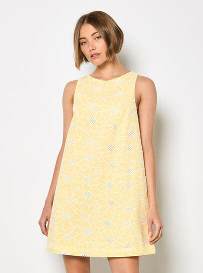 Floral Embroidered Shift Mini Dress