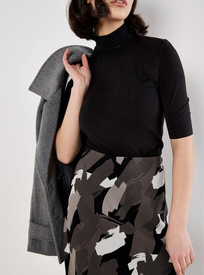 Brushstroke Bias Maxi Skirt