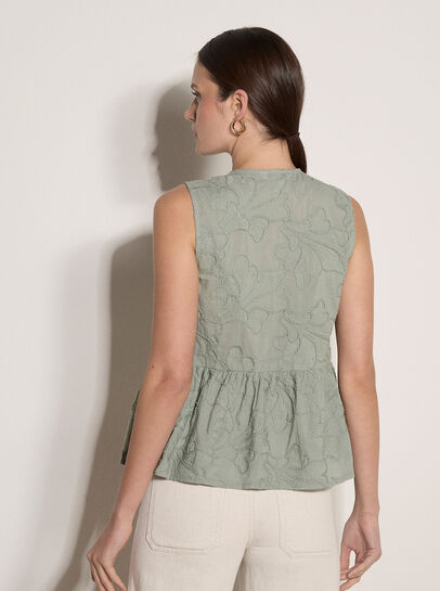 Floral Embroidered Peplum Top