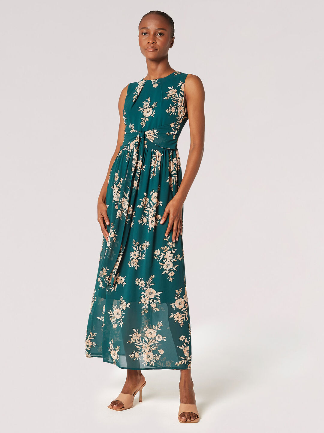 Image of Botanical Blooms Chiffon Maxi Dress