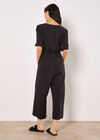 Wide Leg Culotte Jumpsuit, Black, large