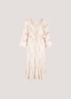 Gold Shimmer Paisley Midi Dress, Cream, large