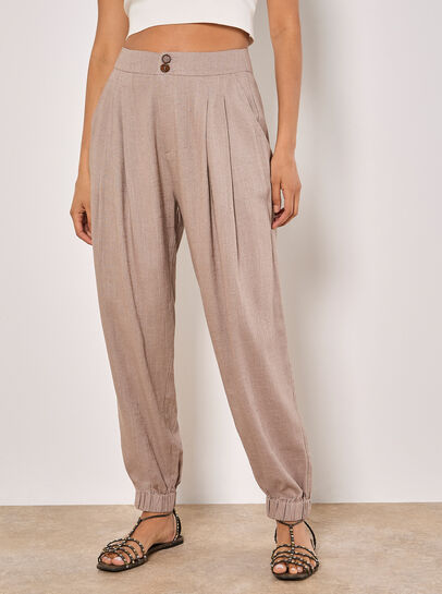 Linen Blend Woven Joggers