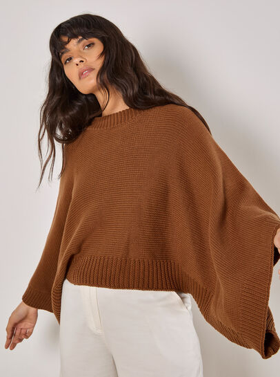 Mock Neck Cape Jumper