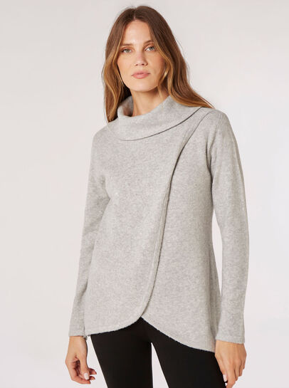 Roll Neck Wrap Jumper